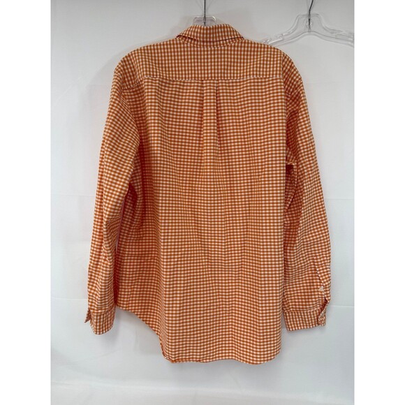Ralph Lauren Orange White Gingham Plaid Shirt Mens XL Classic Fit - Picture 2 of 5